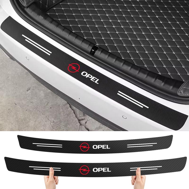 AAIV1 1Pcs Carbon Fiber Auto Protective Rear Trunk Bumper Guard 3D Stickers For Opel Insignia Astra Antara Meriva Zafira H G Corsa