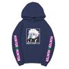 Hunter X Hunter Drinking Killua Hoodie Japanese Name Purple Letter Sleeve Anime Hooded Pullover Sweatshirt