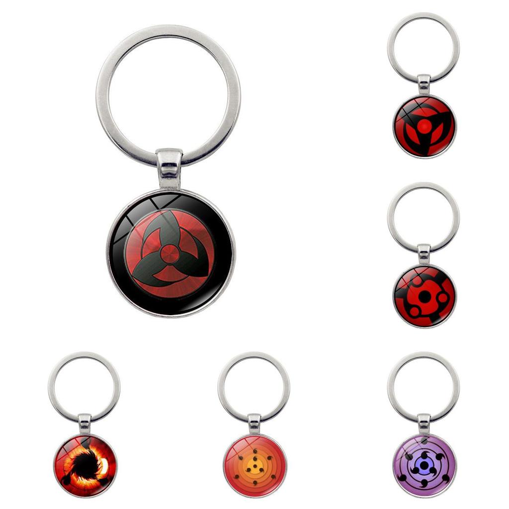 Изысканный брелок-подвеска с аниме Наруто, Учиха Риннеган Звезда Шаринган Металлическое кольцо для ключей