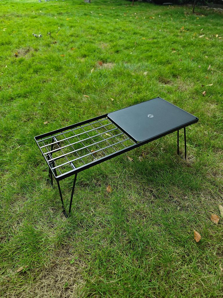 CAMPING MOON Minimal Rack, Connectable, Aluminum Top, Half Top, Black, Black Gear, T-229-9BK-1P