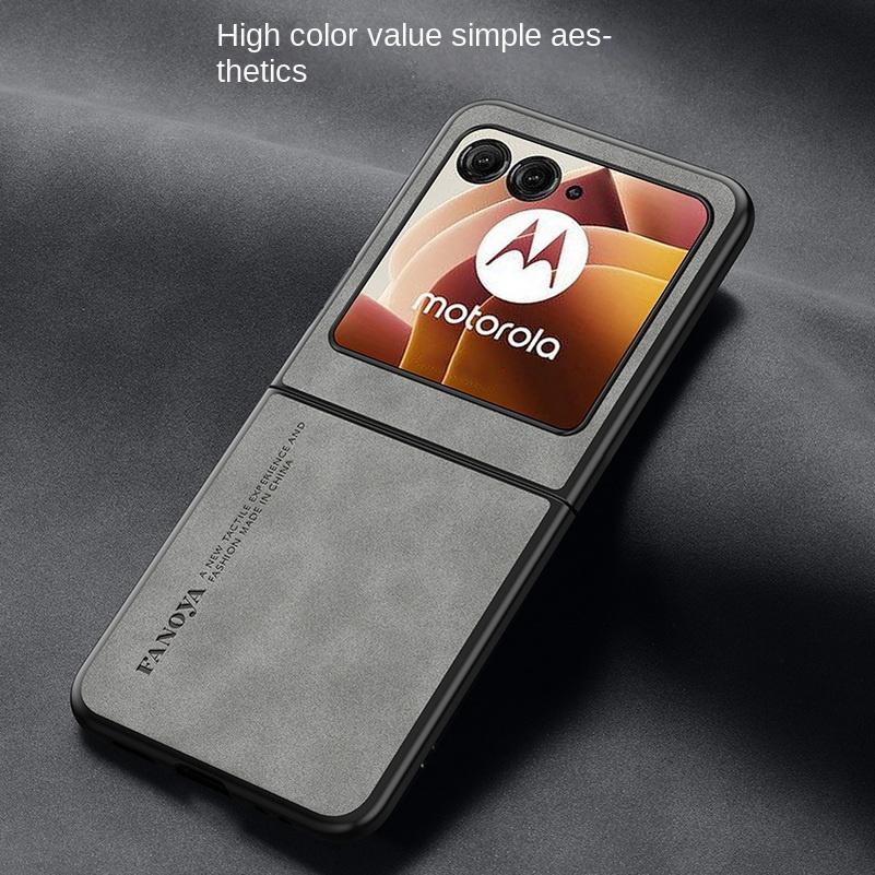 Простой кожаный удобный замшевый чехол для Moto Razr 50 Ultra RAZR 50 Motorola Razr 40 Ultra Razr40 Защитный чехол для объектива Business Cover