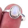 Natural Rainbow Moonstone Gemstone Handmade 925 Sterling Silver Ring Size 9 T2z53