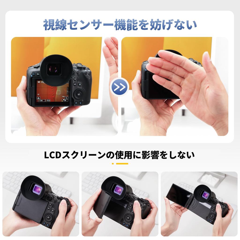 JJC Enlarged Round Eyecup Canon EOS R5 Mark II Eyepiece Eyepiece Compatible with Canon EOS R5 Mark II R5 Mark2 Camera Stray Light Blocking Viewfinder