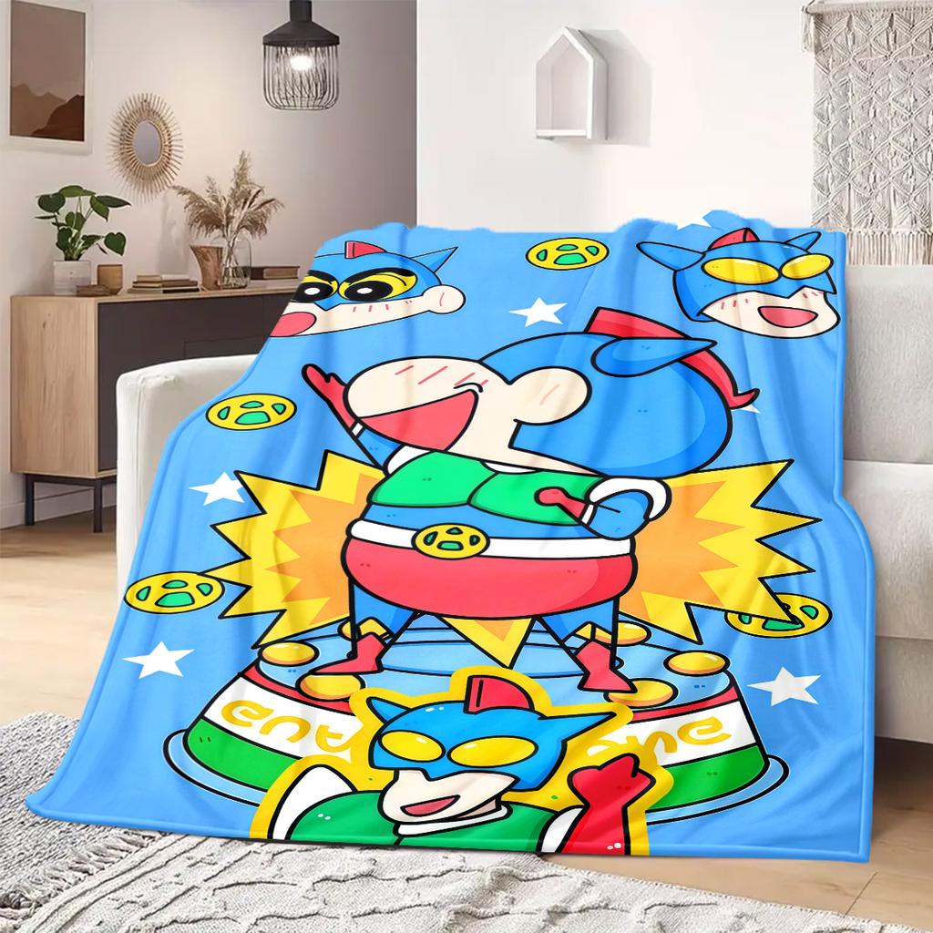 Shinchan Anime Print Blanket Warm Comfortable Flannel Blanket Suitable for Bedrooms, Sofas, Beds, Chairs, Picnics, Travel