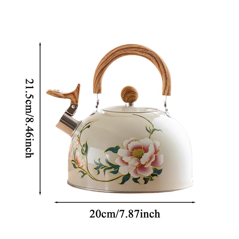3 л Чайник со свистком, ручка из электрогальванизированной бронзы, свисток, чайник для кофе и чая, универсальный для газовых и индукционных плит, кухонный чайник для воды