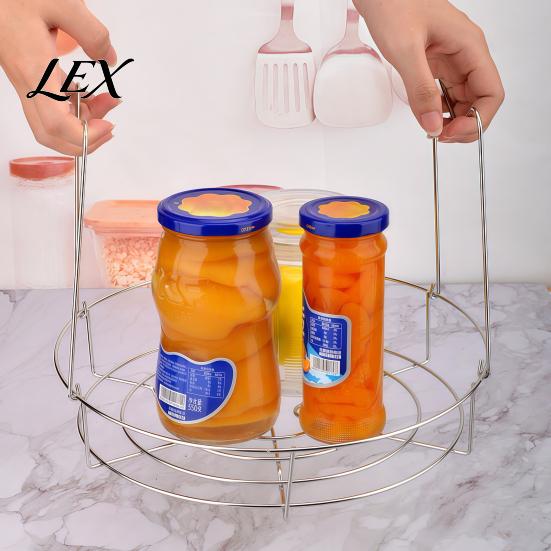 Dishwasher Safe Can Rack 3-in-1 Stainless Steel Canning with Foldable Handles, Anti-Scald Jar for Glass Jars Lifter, Rust?Proof Pot Rack, Easy-Grip