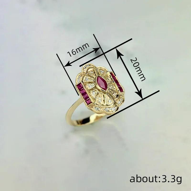 Женское кольцо в британском ретро-стиле «Лошадиный глаз», дворцовый стиль, европейско-американский дизайн, аксессуар для вечернего банкетного платья