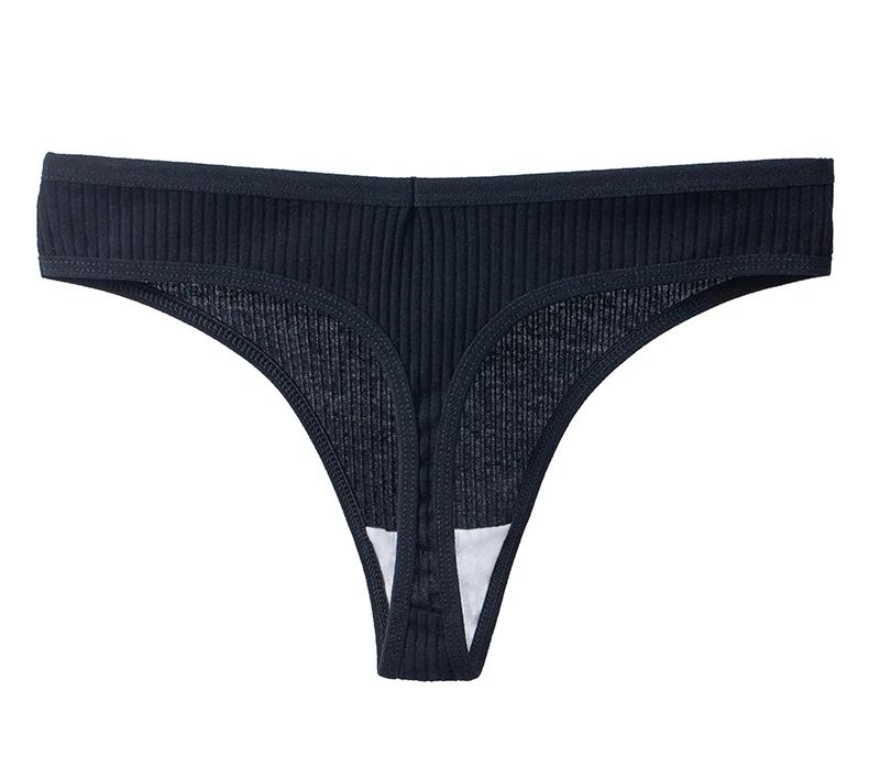 Women's Panties Cotton Breathable Thongs Striped Underwear Soft Skin-Friendly Lingerie Sports Cozy G-Strings