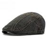 Men Washed Denim Beret Retro Flat Cap Spring Autumn Thin Newsboy Hat Women Casual Adjustable Duckbill Cap Trendy Cabbie Hat