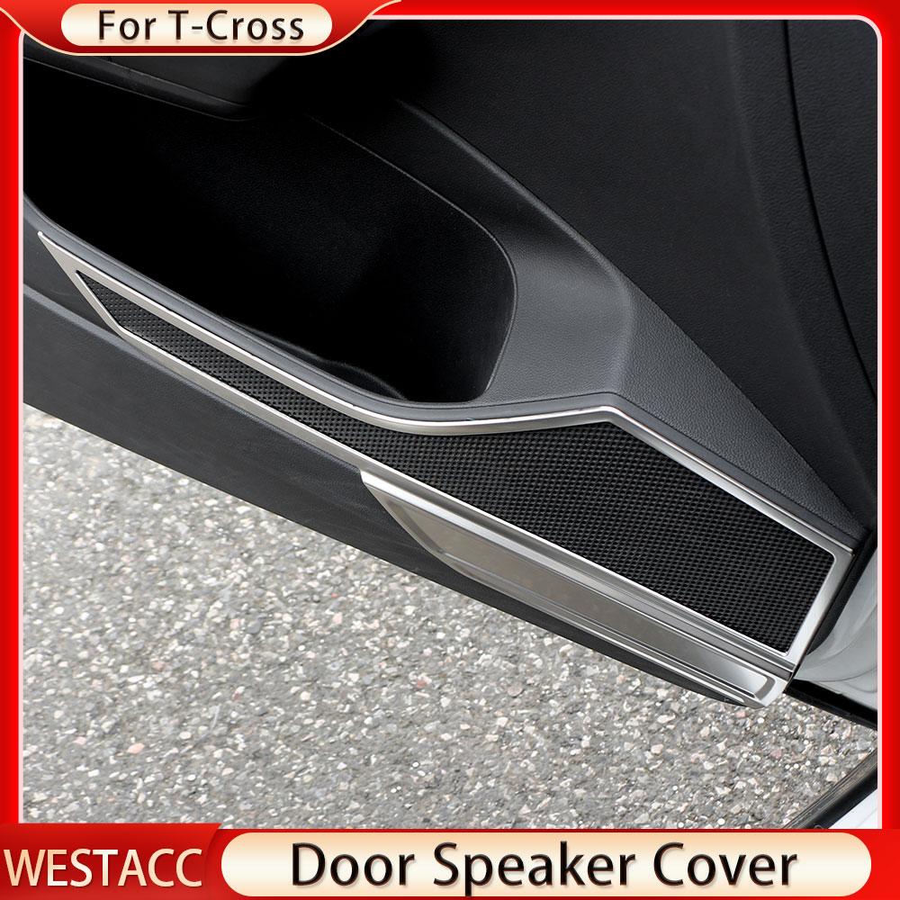 4 шт. автомобильный дверной динамик, рамка, наклейка, наклейка для Volkswagen VW T-Cross Tcross 2018 2022 2023