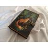 Fox Printed Leather Journal, Notebook, Sketchbook, Leather Dairy, Notepad, Writing Journal, Dream Journal, Wedding Gift,