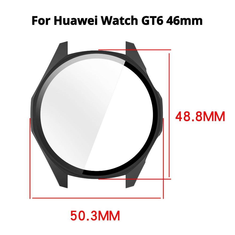 Закаленное стекло+чехол из ПК для Huawei Watch GT6 41 мм Полное покрытие Аксессуары для умных часов Защитные Жесткие Чехлы для Huawei GT6 46 мм