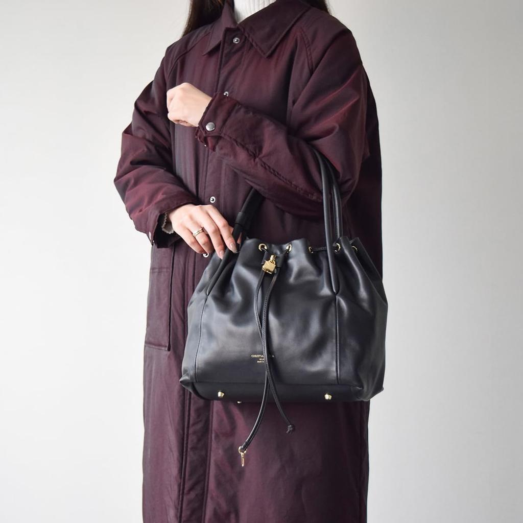 Shoulder Bag Leather Drawstring Shoulder Bag Q46350 Q46350 [Christian Villa] Women's