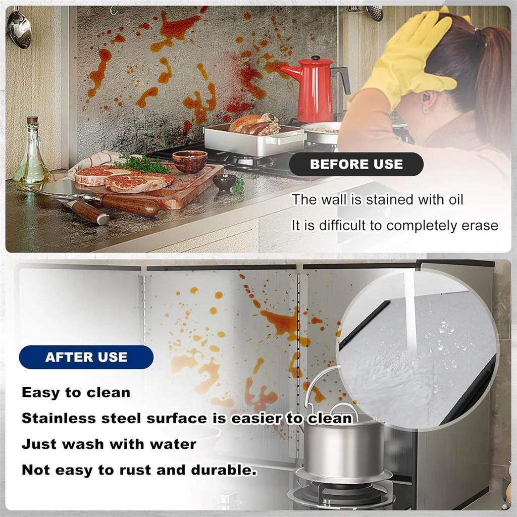 Kitchen Gas Stove Oil Baffle – Foldable Galvanized Heat Insulation Plate, Oil-Proof and - Protector for Home Cooking