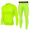 Men Tracksuit Compression Tops Sets Black Tight Trousers Long Sleeve T Shirts Long Pants Sport Suits