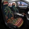 2 шт. Бохо Тропические Чехлы на Сиденья Автомобиля Леопард Пальма Винтаж - Элегантные Передние Чехлы с Принтом Пальмы и Леопарда, Прочный Поли