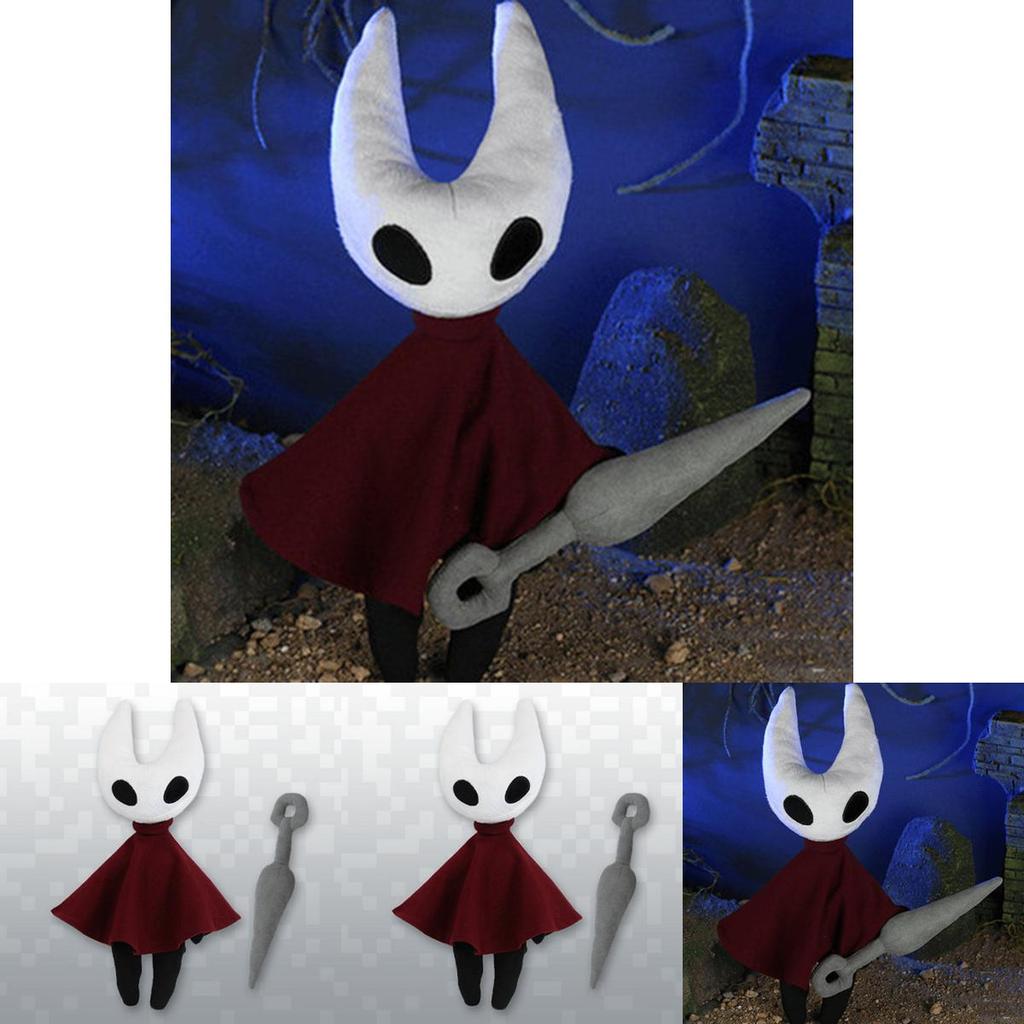 Очаровательная мягкая плюшевая кукла Hollow Knight красного и белого цвета, идеально подходящая для домашнего декора и коллекции