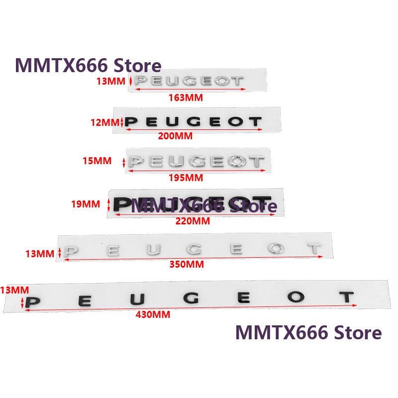 ABS black Car Tail Letter Emblem Sticker Rear Trunk Badge for Peugeot 208 408 4008 GT 5008 307 508 206 207 301 3008 308 2008 207