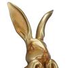 Easter Bunny Figurine Vintage Gold Resin Bunny Statue Spring Rabbit Table Centerpiece for Home Indoor Decor