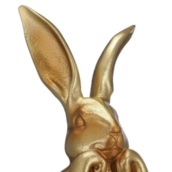 Easter Bunny Figurine Vintage Gold Resin Bunny Statue Spring Rabbit Table Centerpiece for Home Indoor Decor