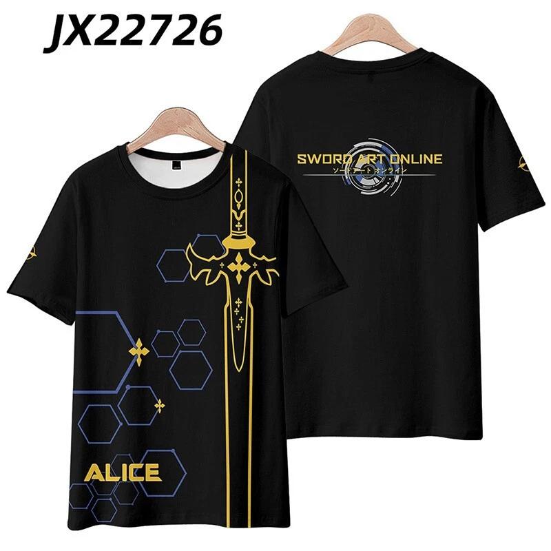 Sword Art Online Асуна Кирико SAO Аниме Манга Футболка с коротким рукавом Полиэстер