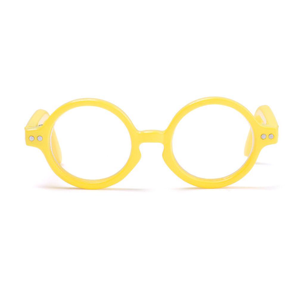 Round Frame Candy Color Toys Eyewear Clear Lens Eyeglasses Plush Doll Miniature Doll Glasses