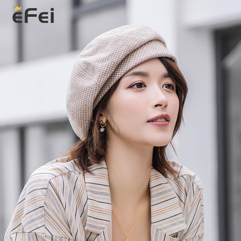 Винтажный женский шерстяной теплый простой берет для девочек, осенняя шапка-бини, зимняя лыжная шапка