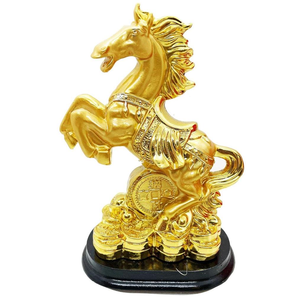 Эксклюзивный Золотой Набор из 1 Полирезиновой Фигурки Фэн-шуй Победный Бегущий Конь для Вибраций Положительной Энергии