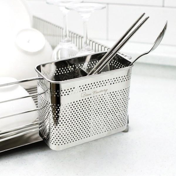 Stainless Steel All Stainless Steel 304 Hanging Rectangular Cutlery Box, 1 Piece, Korean Popular Tableware