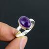 Кольцо с натуральным аметистом, стерлинговое серебро 925 пробы, овальный кабошон, фиолетовый драгоценный камень, подарок на свадьбу и помолвку
