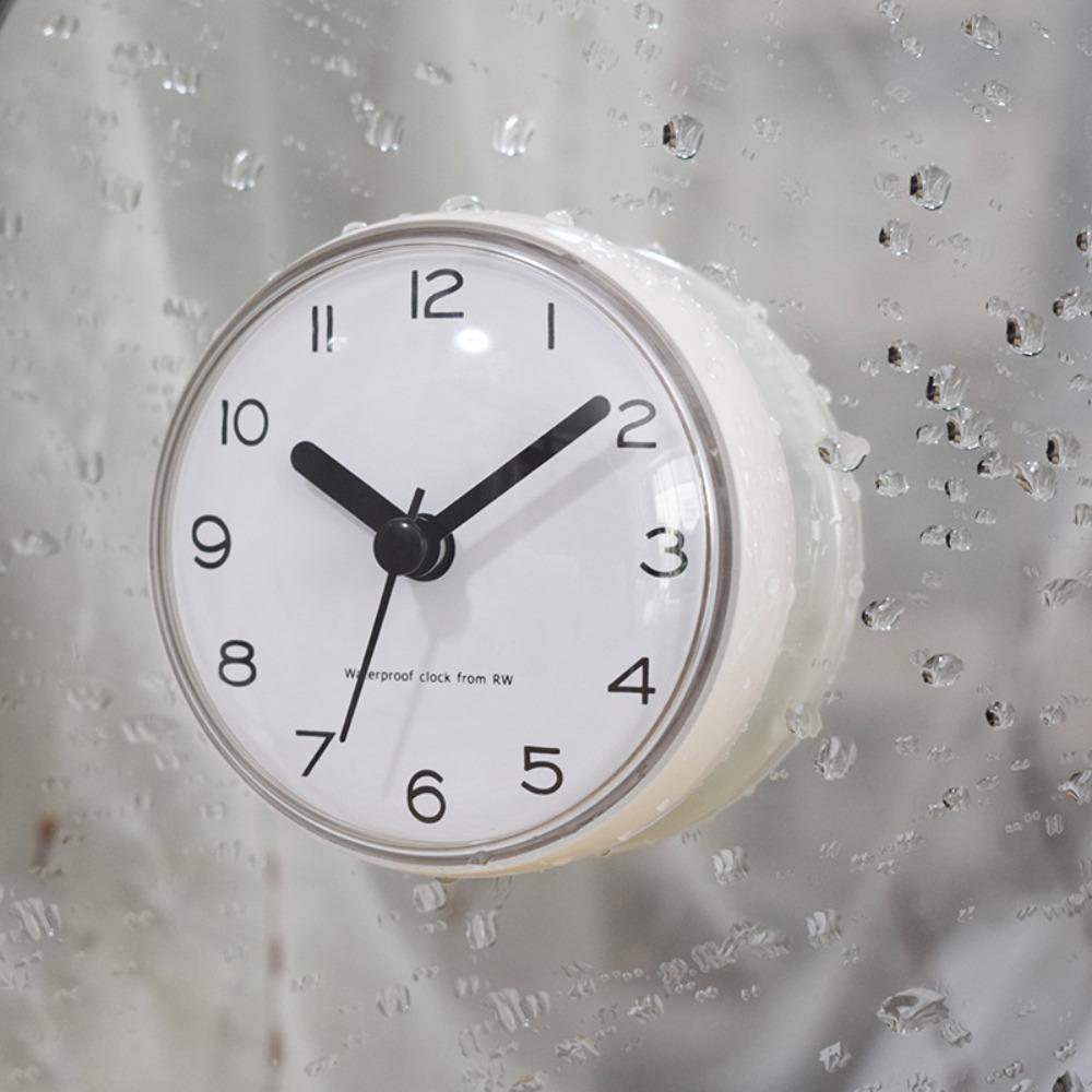 Anti-Fog Sucker Wall Clock Plastic Wall Watch Battery Powered Quartz Table Clock  Decoration