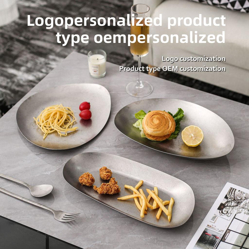 Декоративная тарелка в стиле ретро, уникальный дизайн, нержавеющая сталь, прочная, для дома, ресторана, улицы, западная столовая посуда