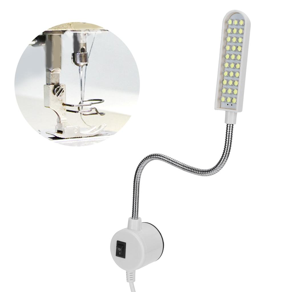 Sewing Machine LED Lamp 30 Beads Gooseneck Work Light with Magnetic Base EU Plug AC110‑250V