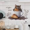 Cute Cat Bread Coffee Bean Restaurant Coffee Shop Background Beautification Wall Stickers