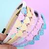 1/5PCS Glitter Heart Headbands Girls Sparkly Heart Shaped Headband Teeth Hairbands Children Kids Party School Hair Accessories