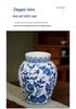 Antique Blue and White Hand-Painted Ceramic Flower Arrangement Vase