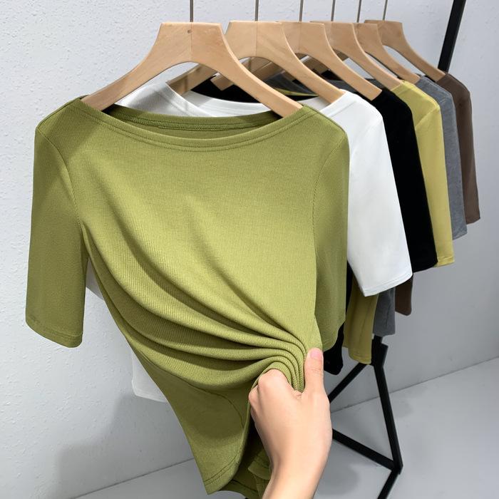 Футболка из модала с рукавами средней длины для женщин, новая осенняя женская верхняя белая базовая рубашка