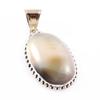 Natural Montana Agate Gemstone 925 Sterling Silver Two Tone Pendant 1.8'' F5h98