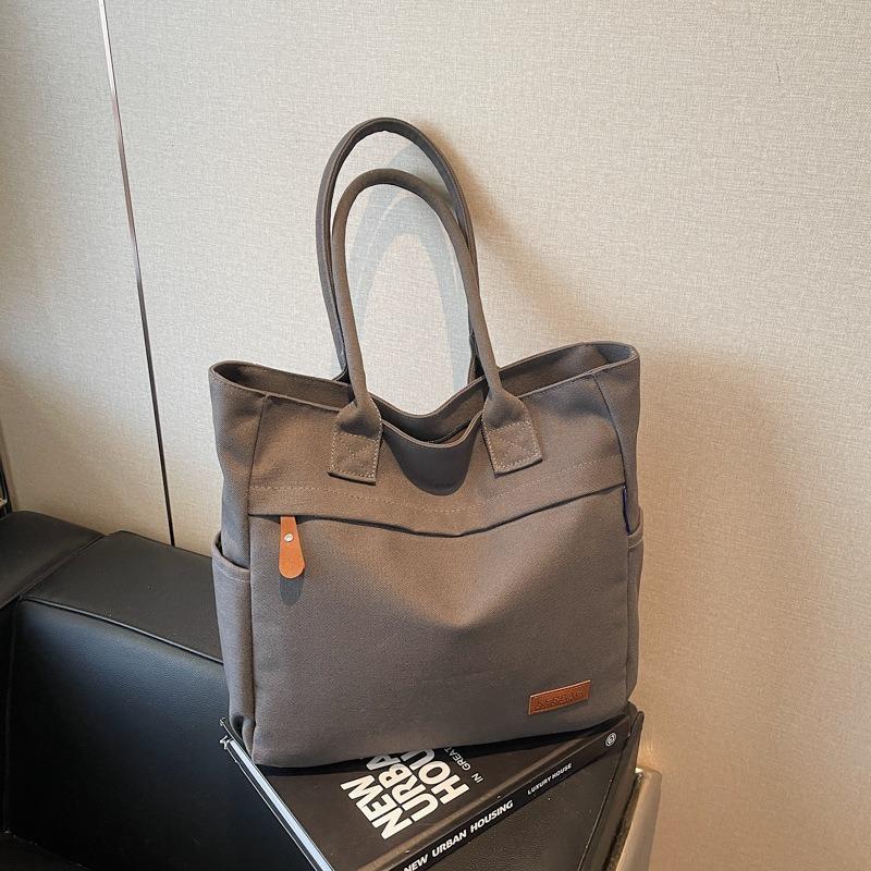 Холщовая сумка-тоут большой вместимости женская для новых студенток, для поездок на занятия, универсальная повседневная на плечо