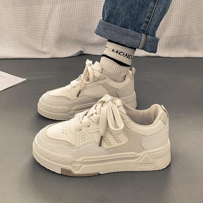 Универсальная модная спортивная ниша студенческие кеды женские 2025 осень новинка интернет-знаменитость взрыв толстая подошва пшеничное ухо белые туфли