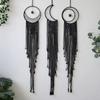 Black Macrame Wall Hanging Tapestry Sun Moon Dream Catcher Woven Handmade Home Decor