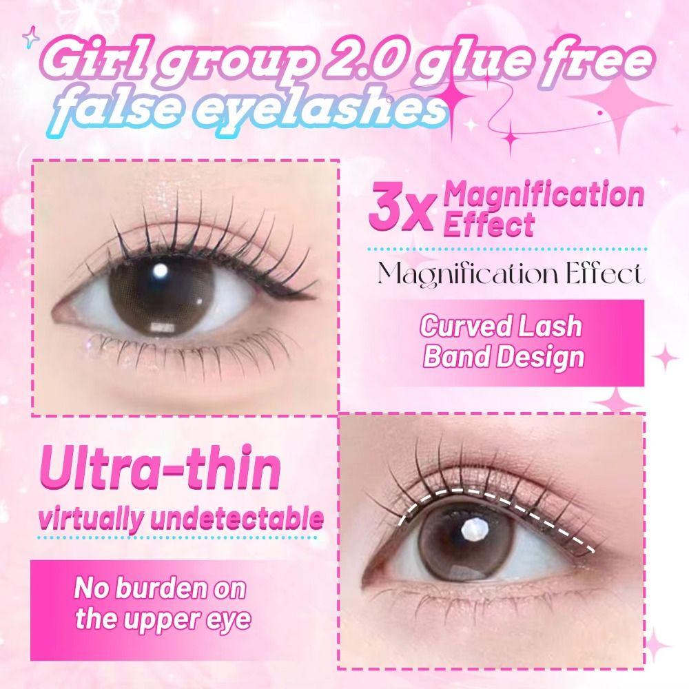 24 Rows 8-13mm Length False Eyelashes Easy to Wear DIY Lash Extension Kit Makeup Enhancement