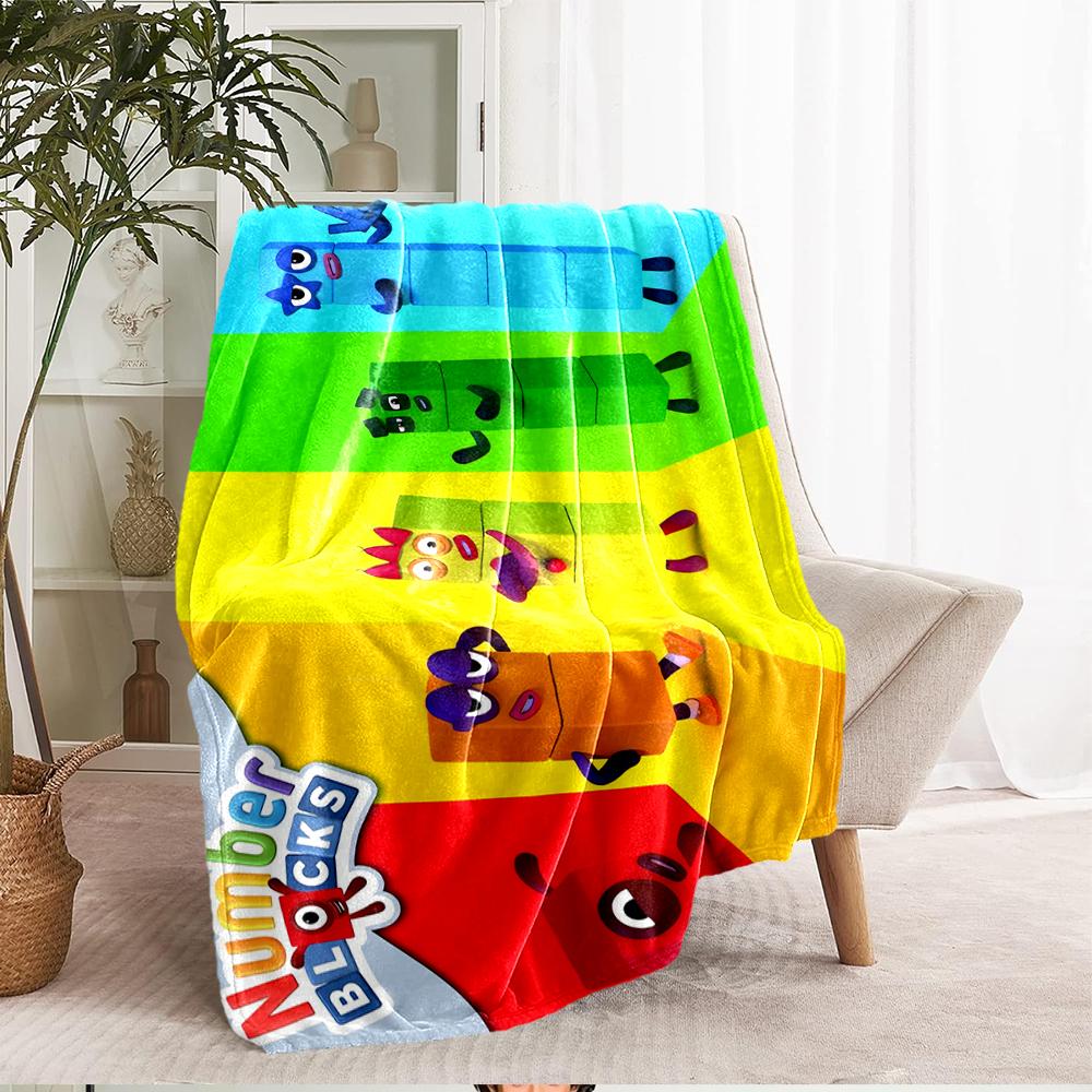 Numberblocks Theme Printed Blanket - Perfect for Couch, Bed, Travel & Outdoor Use | Machine Washable, Cozy & Durable.