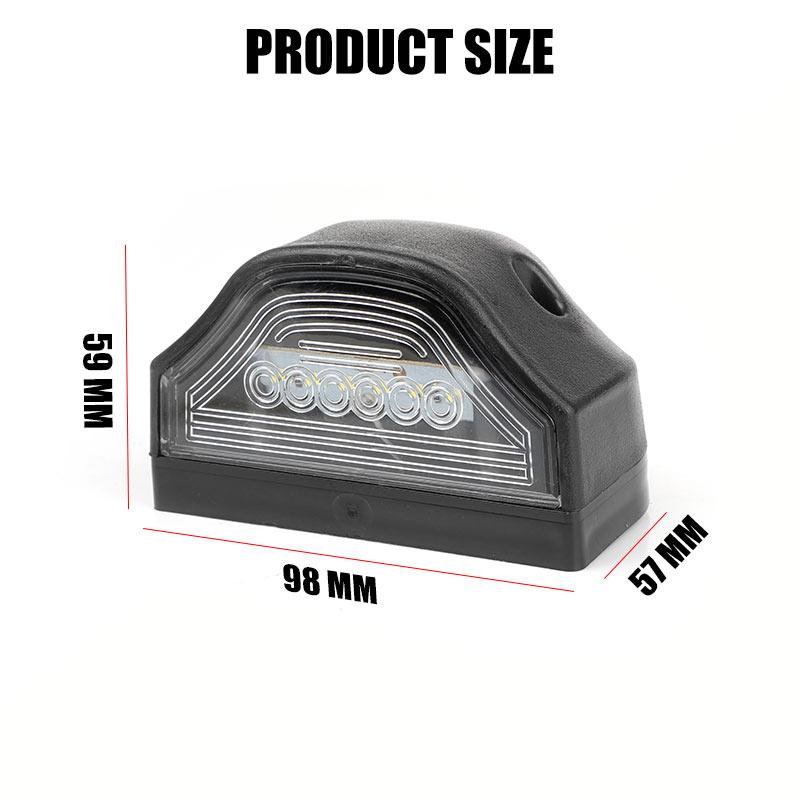 Universal 6 LED License Plate Light 12V 24V White Rear Driving Light Side Marker Lamp For Car Motorcycle Truck Trailer Lorry Van