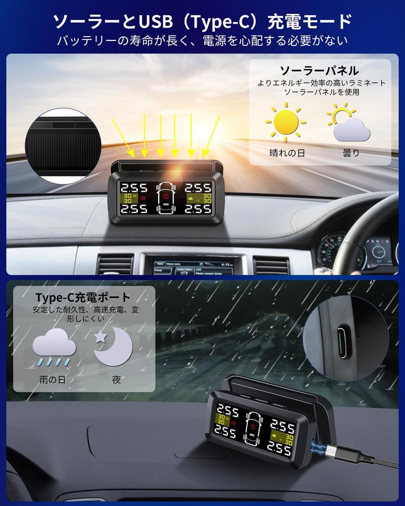 Датчик давления воздуха Jelkuz TPMS, режимы 2/4 колес, отдельная подставка, большой экран, значение давления