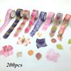 200PCS Adhesive Stylish Decorative Flower Petals Tape Masking Tape Sticky Paper Scrapbooking
