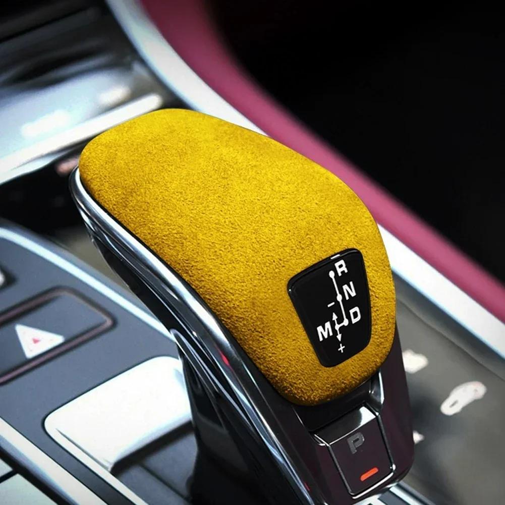 Замшевая автомобильная головка переключения передач панель ручка крышка отделка рамка защитная наклейка декоративная для Cayenne Panamera 971 аксессуары для интерьера