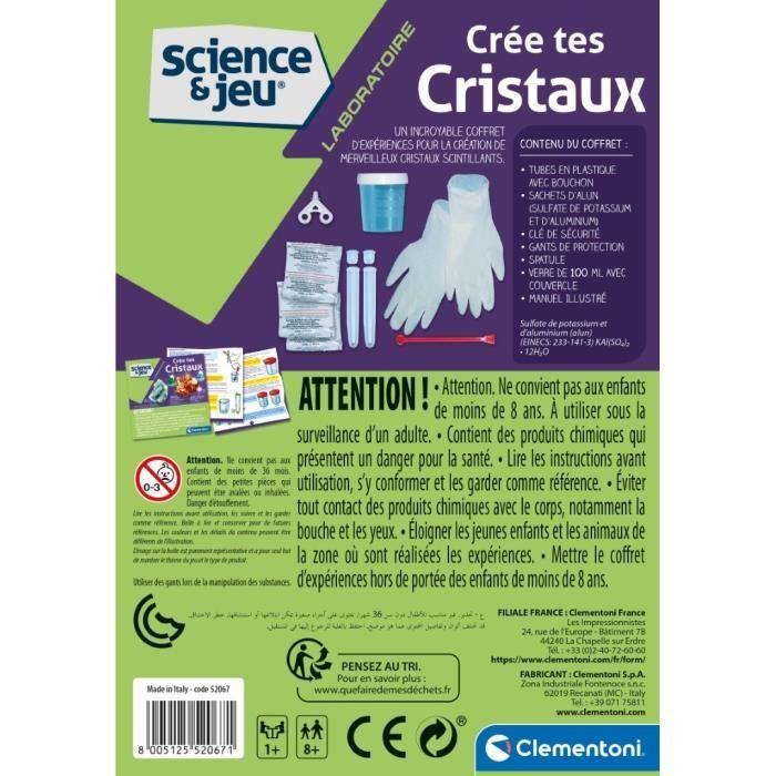 Clementoni- Crée tes cristaux - Dès 8 ans