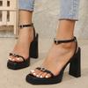Summer Open Toe Women Sandals Fashion Nightclub Party Pumps Shoes Ladies Elegant Thick Heel Sandalias