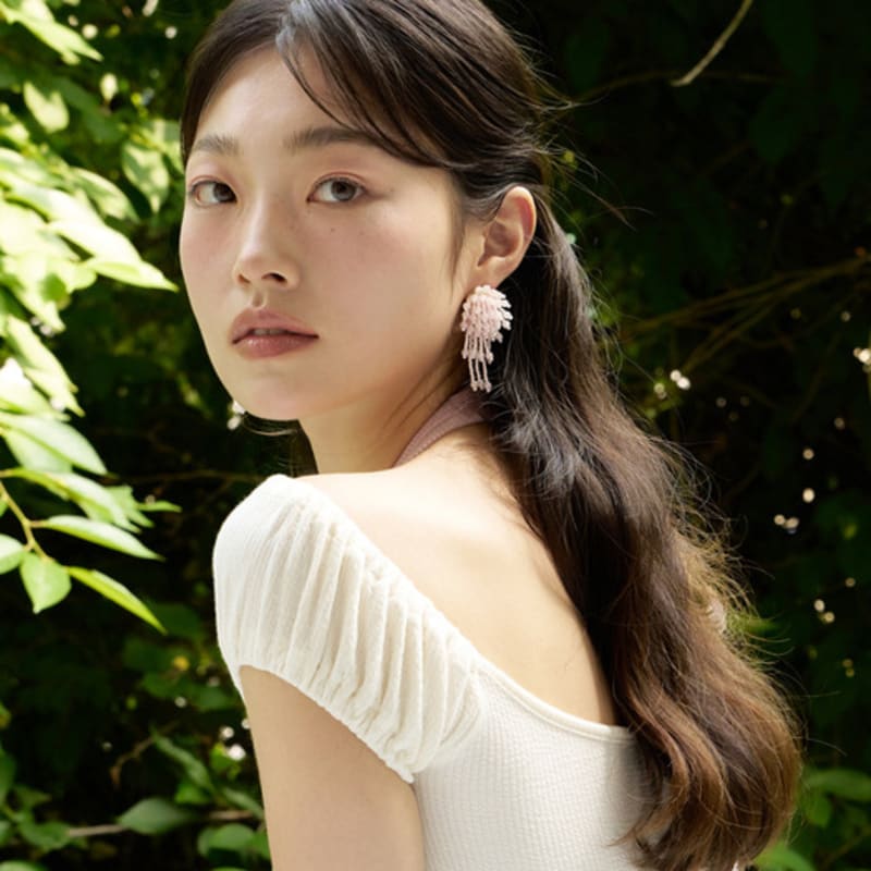 FANTASTIC PLANET pink bubble beads earrings